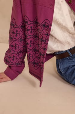 Embroidered cotton VALERY Jacket with long sleeves;${refinementColor}