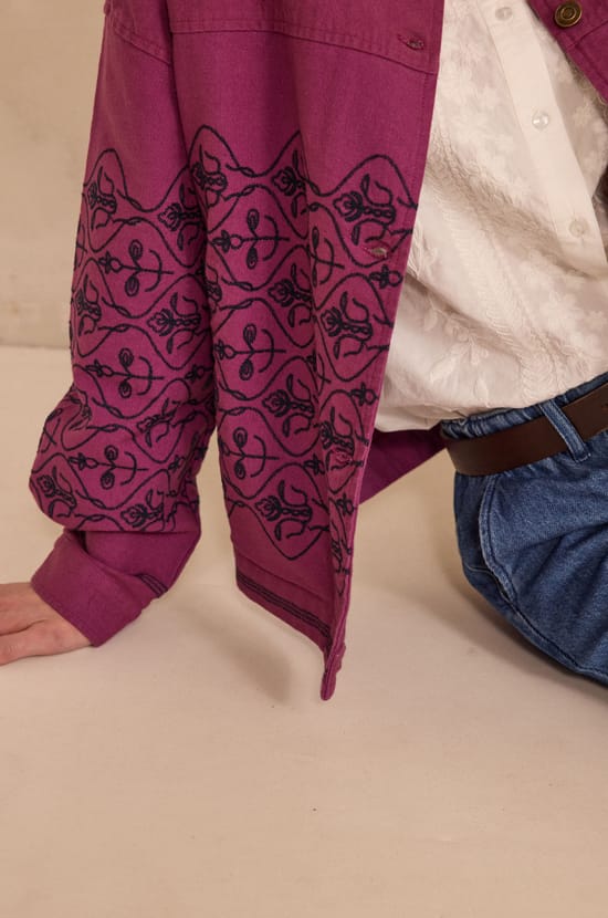 Embroidered cotton VALERY Jacket with long sleeves;${refinementColor}