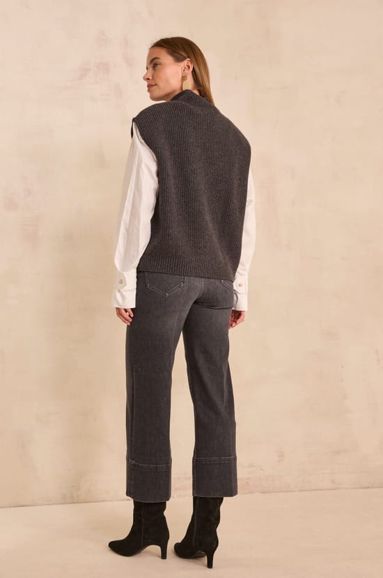 Wide cotton blend pants SOPHIA;${refinementColor}