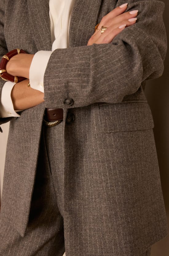 NELIA striped wool jacket;${refinementColor}