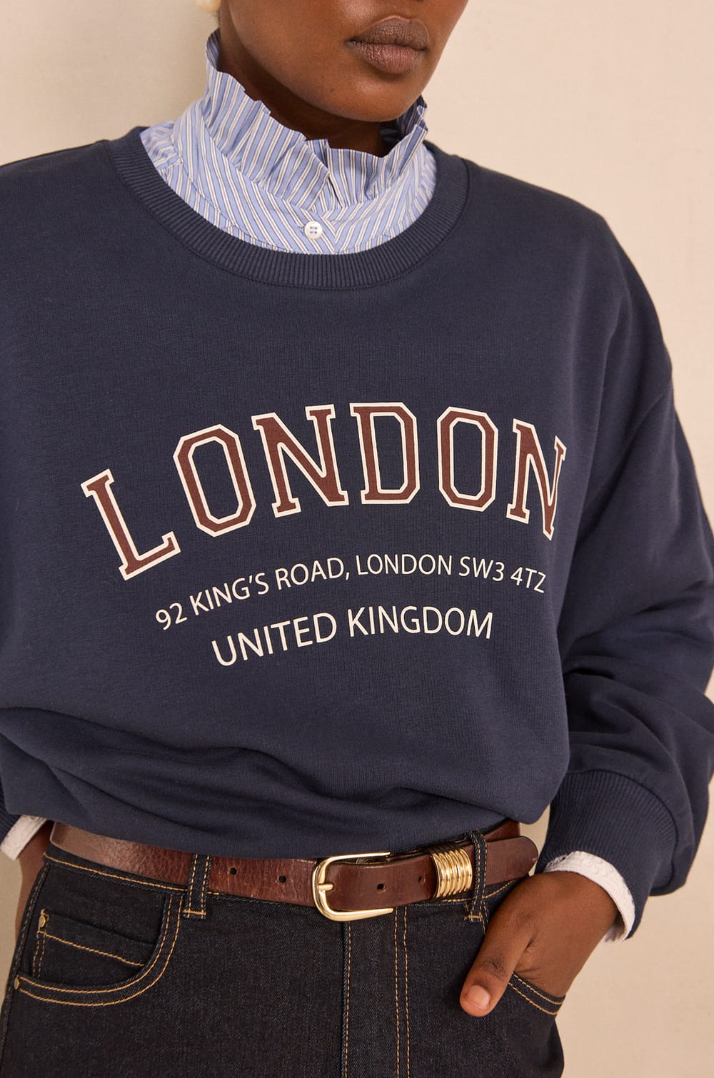 LESHOP cotton blend sweatshirt;${refinementColor}