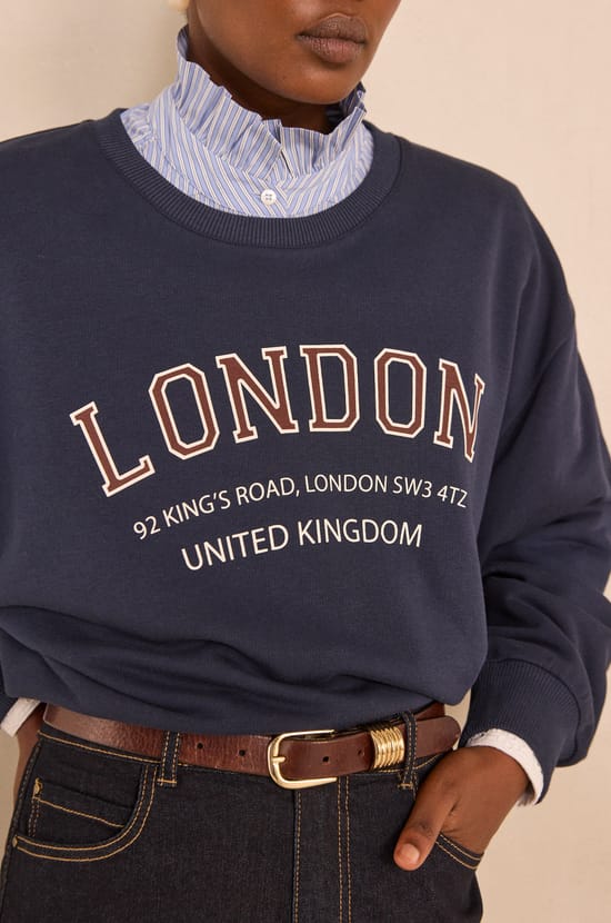 LESHOP cotton blend sweatshirt;${refinementColor}