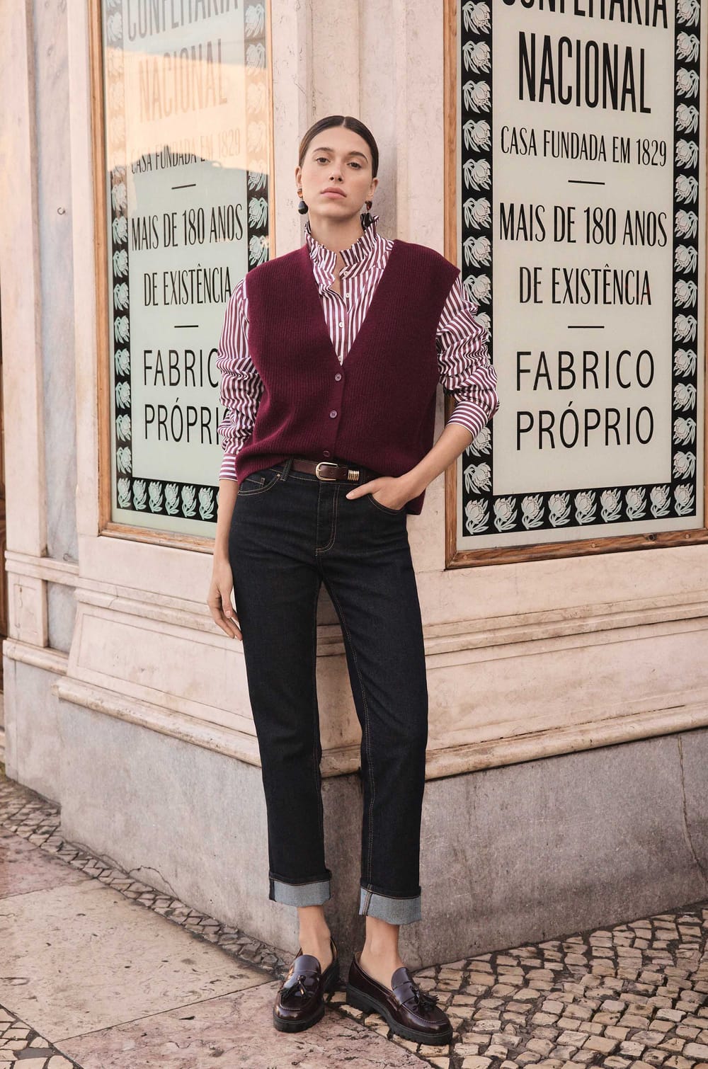 Cropped jeans with turn-ups DELIA;${refinementColor}