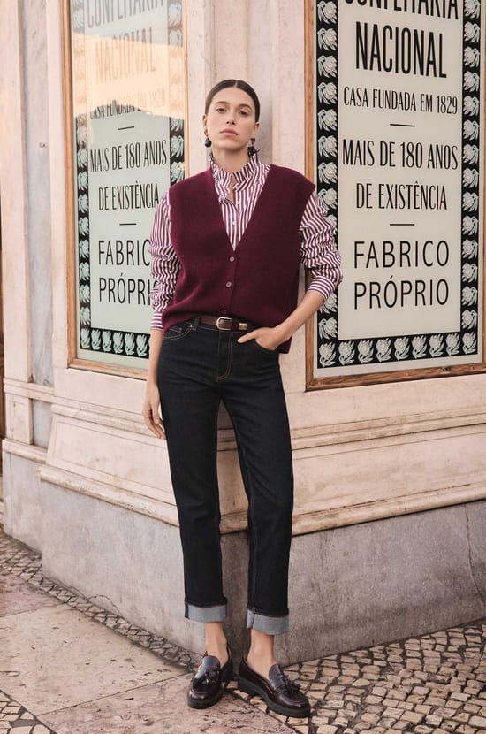 Cropped jeans with turn-ups DELIA;${refinementColor}