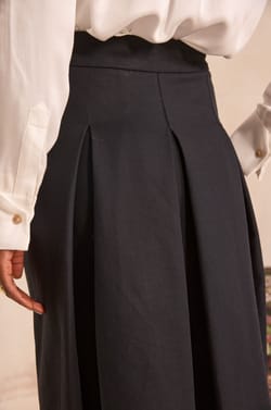 Pleated cotton blend skirt ETINCELLE;${refinementColor}
