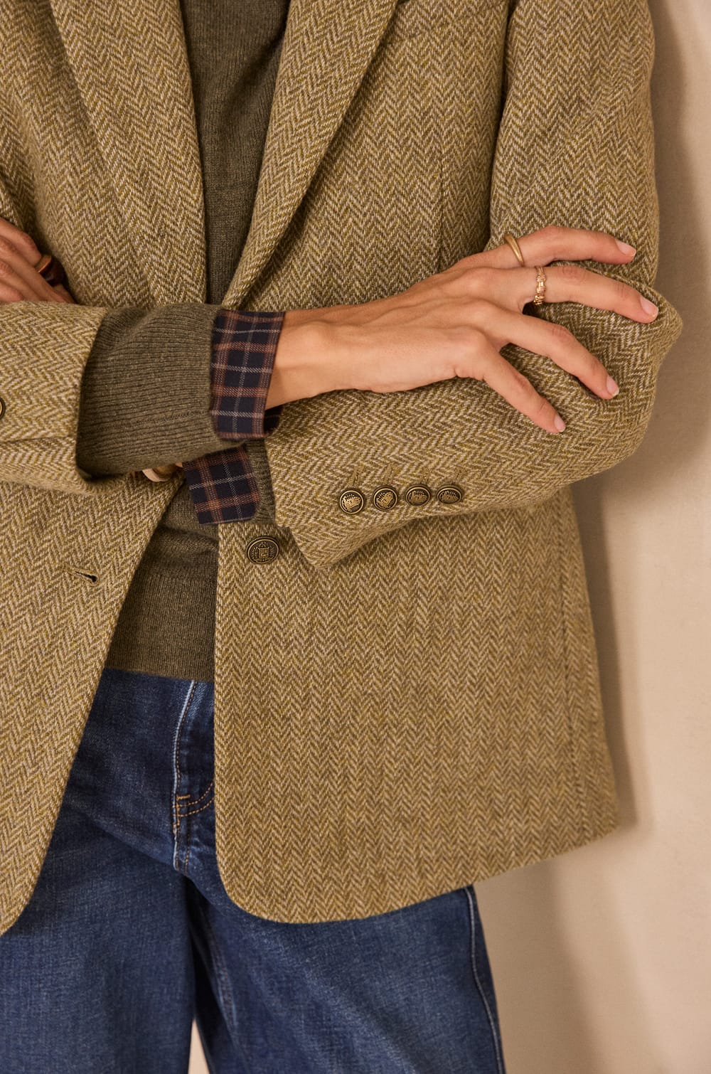COURTNEY mixed wool blazer;${refinementColor}