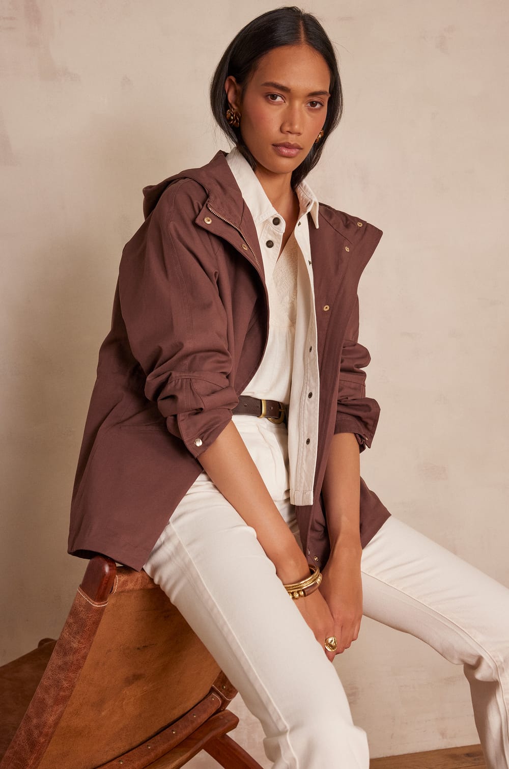 ANNETTE short cotton parka;${refinementColor}