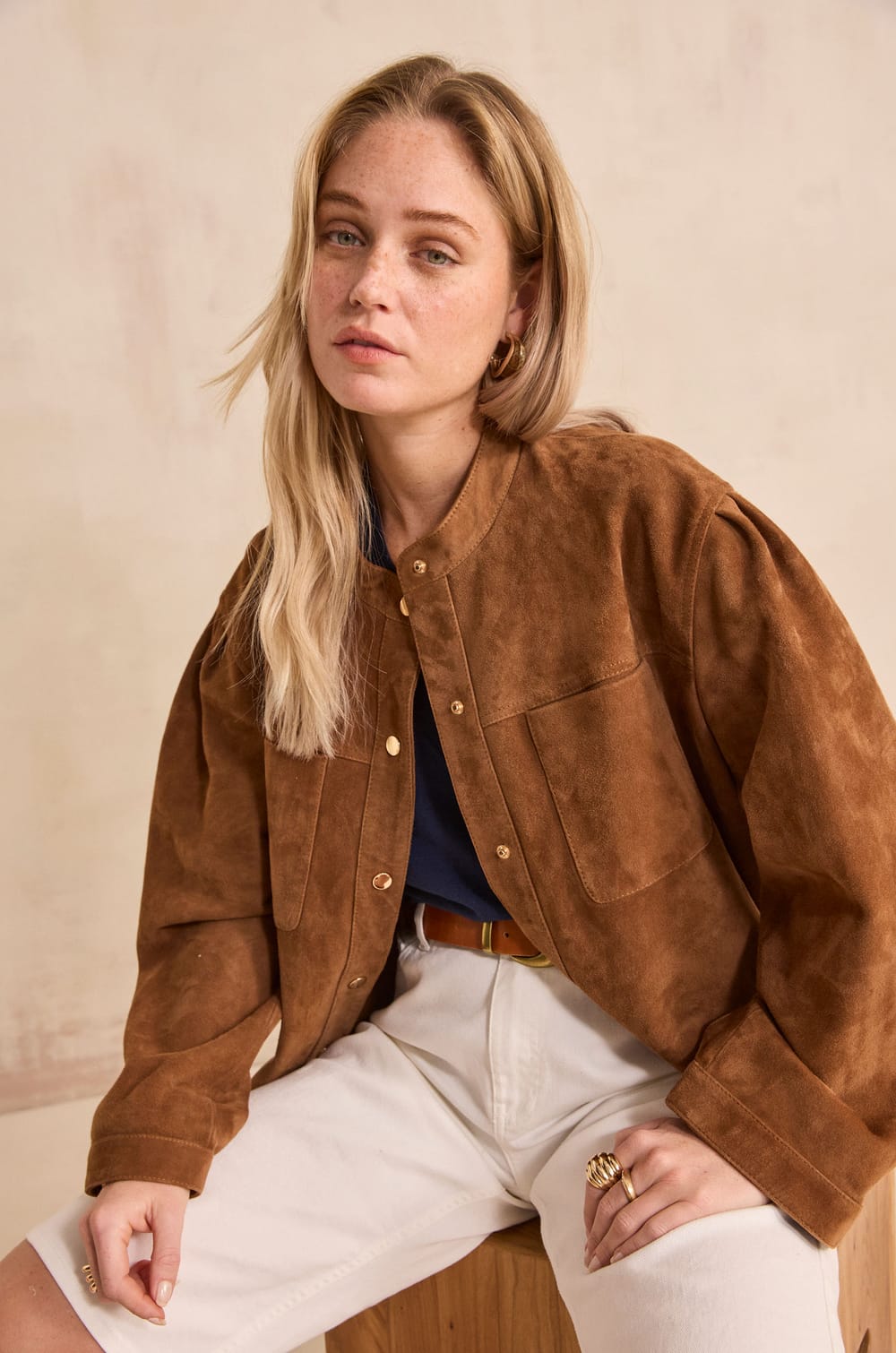 Pretty short-sleeved cotton top;${refinementColor}