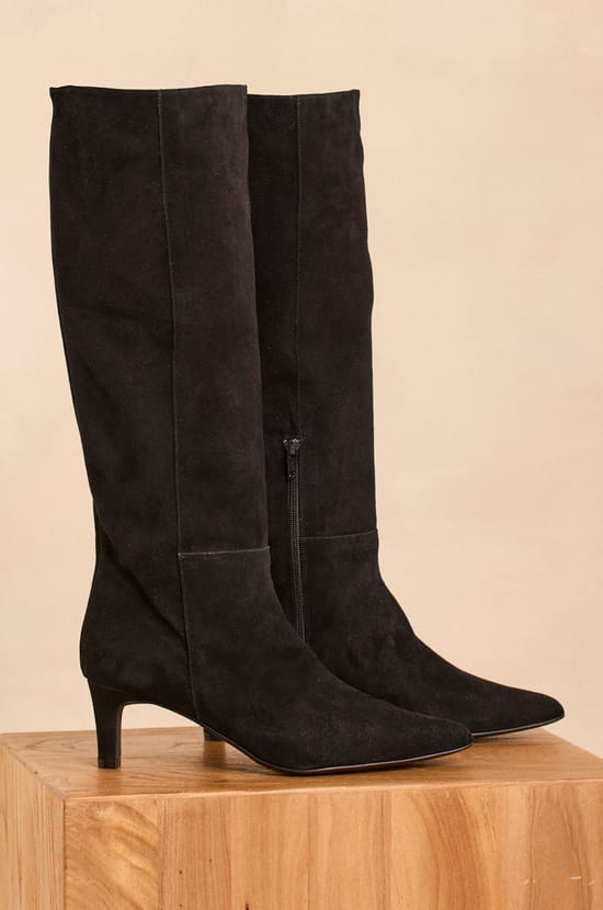 Suede heeled boots OXANA;${refinementColor}