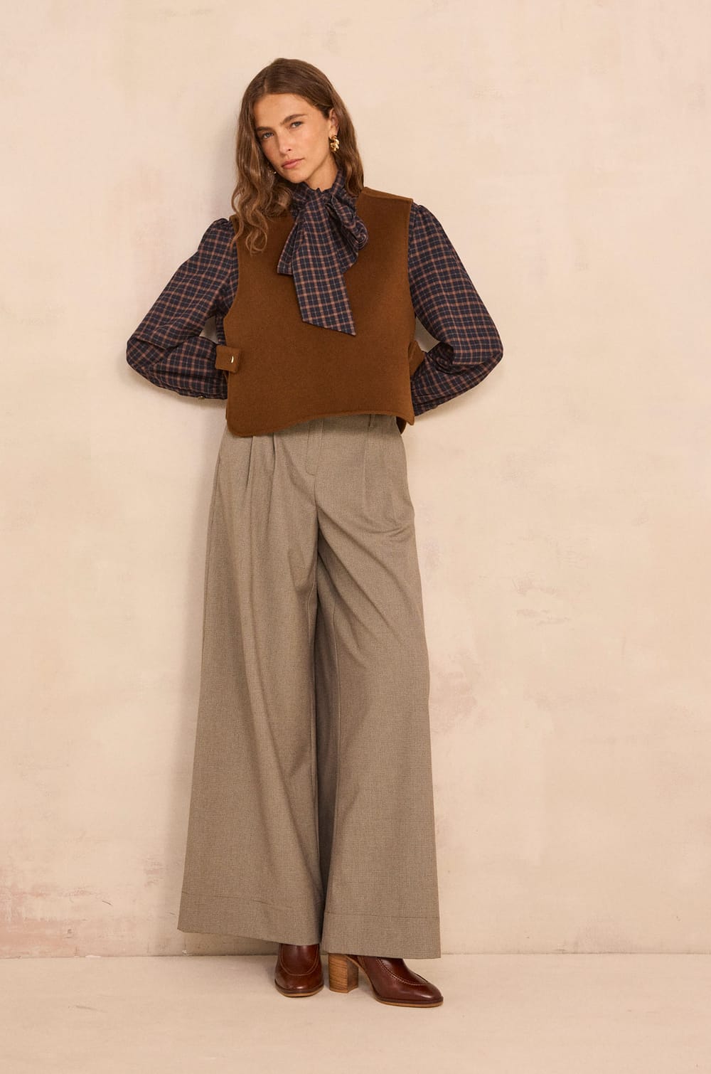 DENISE checkered blouse;${refinementColor}