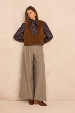DENISE checkered blouse;${refinementColor}