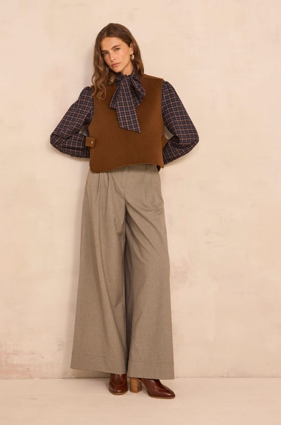 DENISE checkered blouse;${refinementColor}