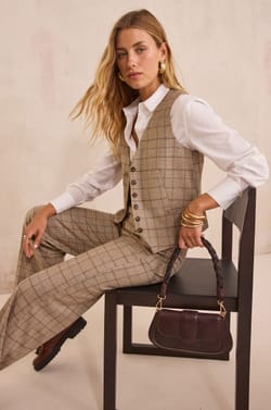 Gilet sans manches motif Prince de Galles SIMEON;${refinementColor}