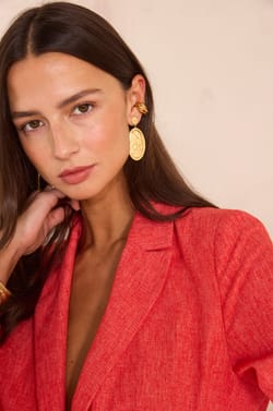 SIMONE linen blend tailored jacket;${refinementColor}