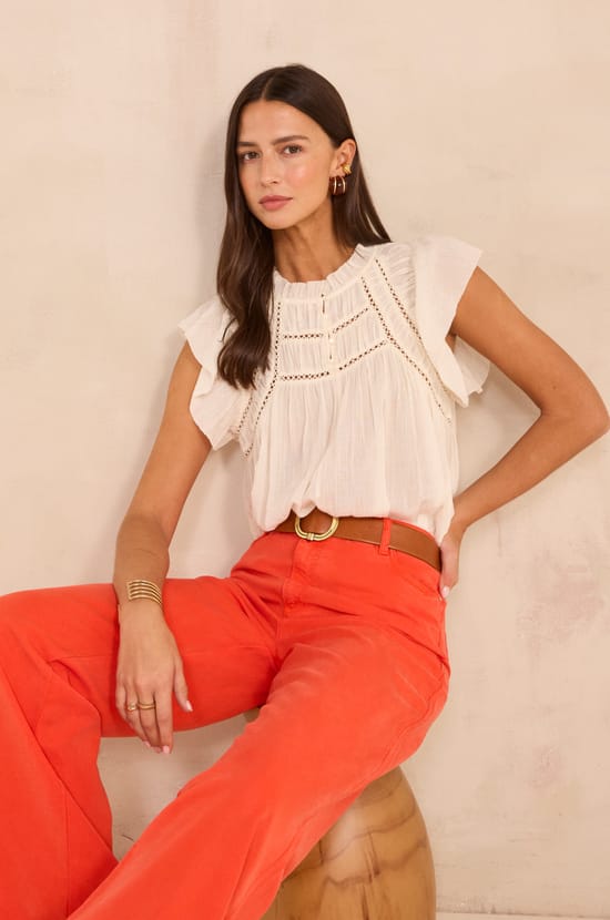 Short-sleeved cotton top DOVER;${refinementColor}