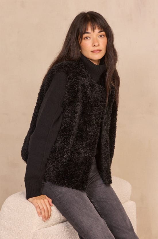 BROOKLYN faux fur jacket;${refinementColor}