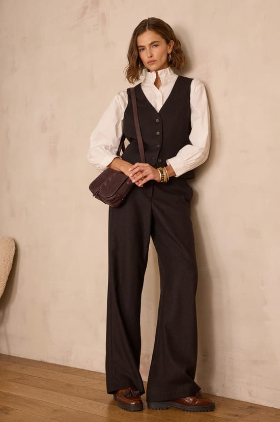 FERGUSON herringbone wool trousers;${refinementColor}