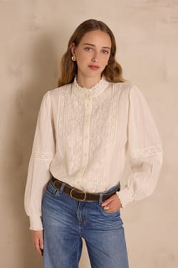 SOPHIA blouse in 100% cotton;${refinementColor}