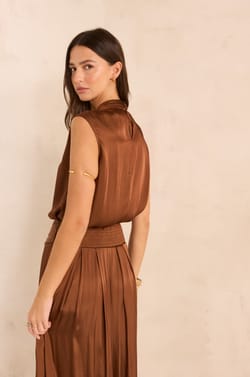 Sleeveless satin blouse MARLON;${refinementColor}