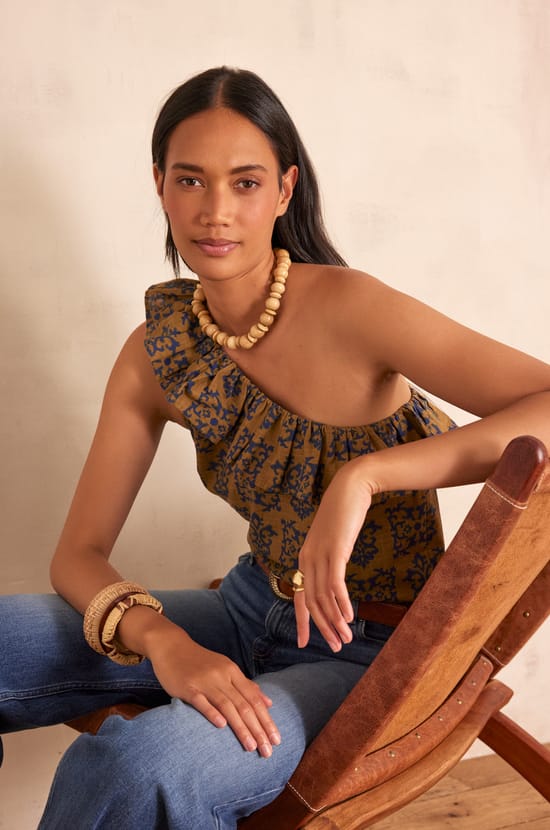 PITT Bluse aus Baumwolle mit Print;${refinementColor}