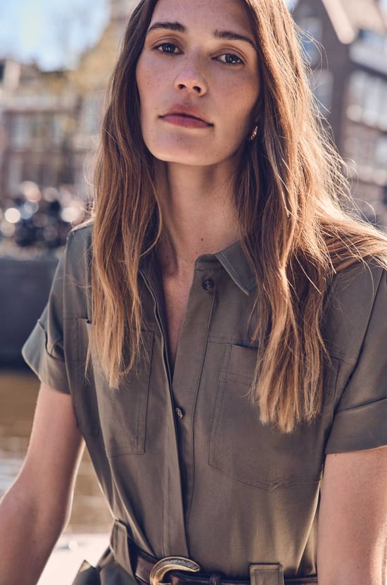 Robe mi-longue RAMA en coton;${refinementColor}