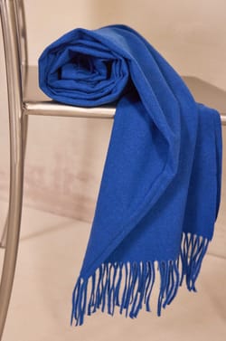 Blue viscose blend scarf ROBIN;${refinementColor}