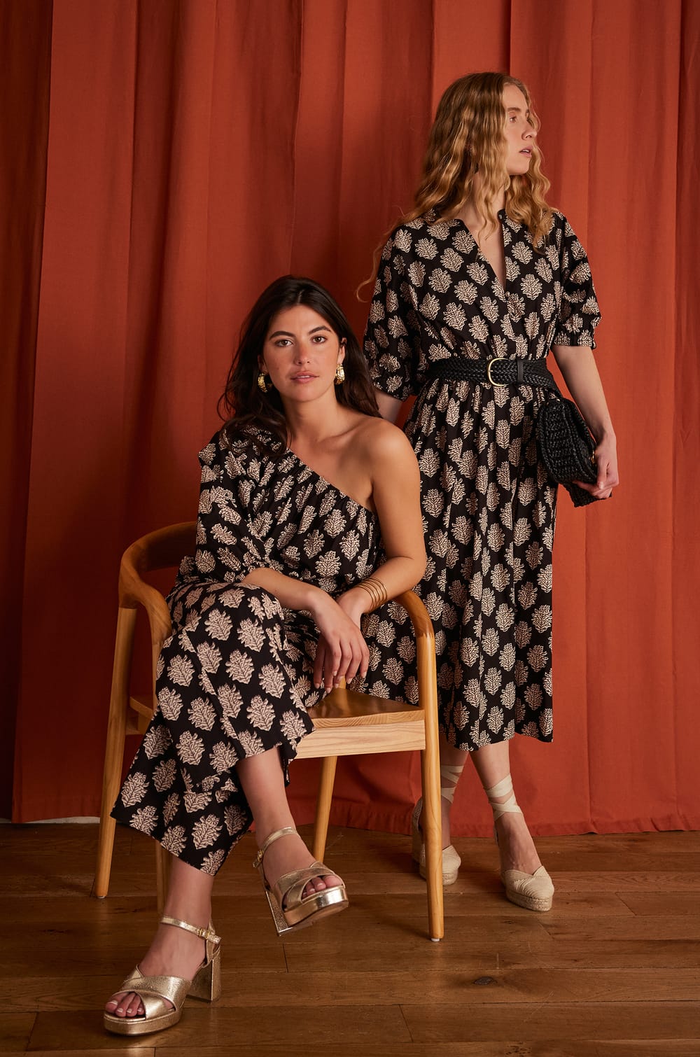 LEANA printed cotton dress;${refinementColor}