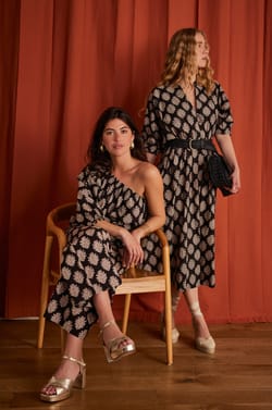 LEANA printed cotton dress;${refinementColor}