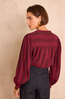 STELLA striped cotton blouse;${refinementColor}