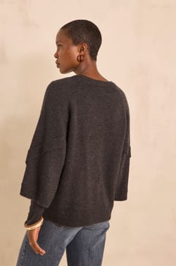 ALYA 3/4 Sleeve Cashmere Sweater;${refinementColor}