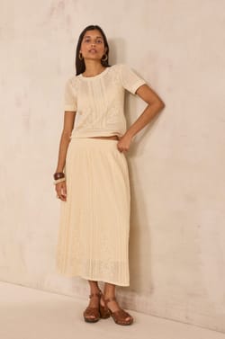 Crocheted mesh skirt 100% cotton OSLO;${refinementColor}