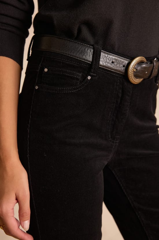 Bootcut broek LILY van katoenen fluweel;${refinementColor}