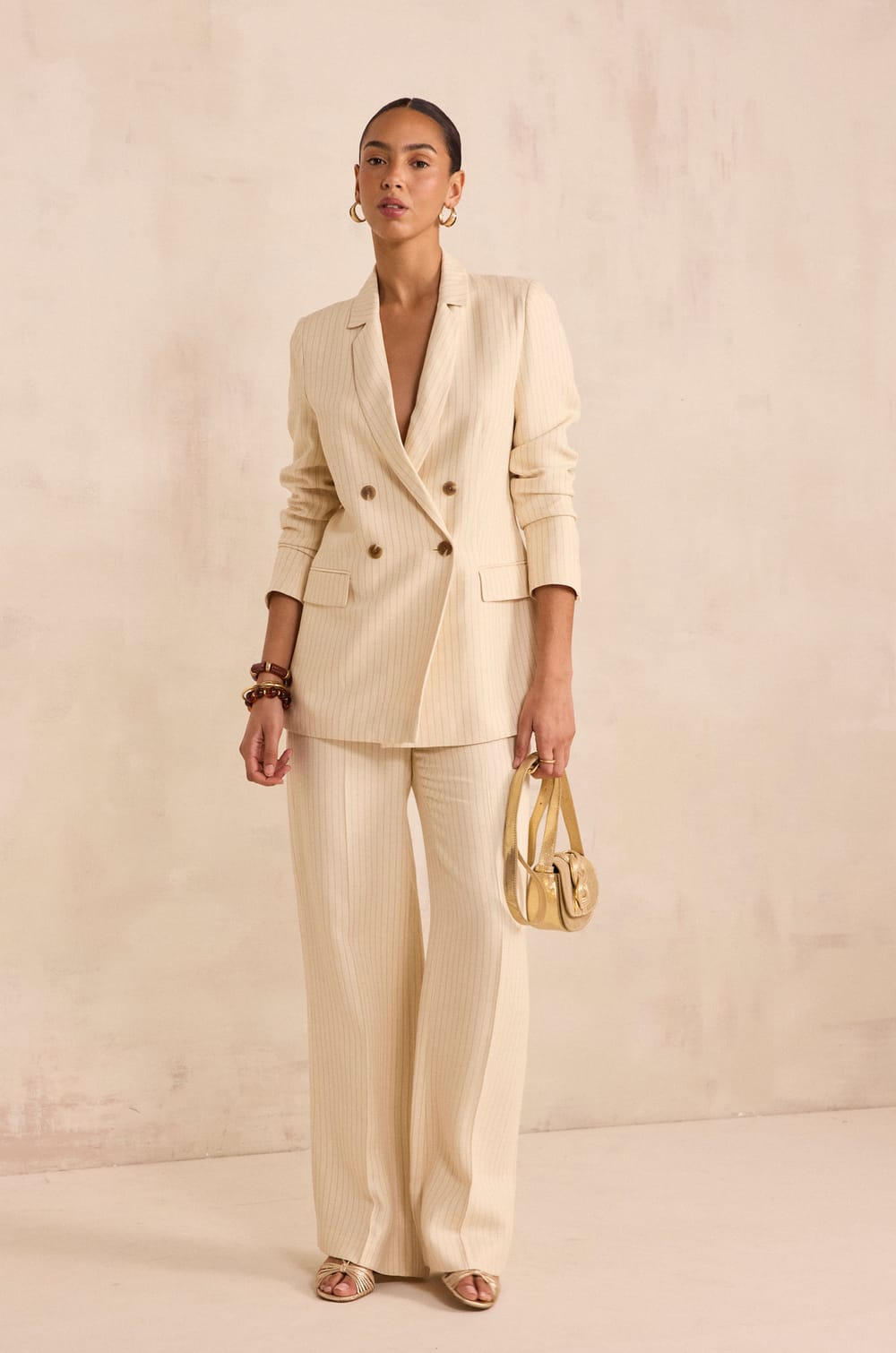 LAYLA wide striped pants;${refinementColor}