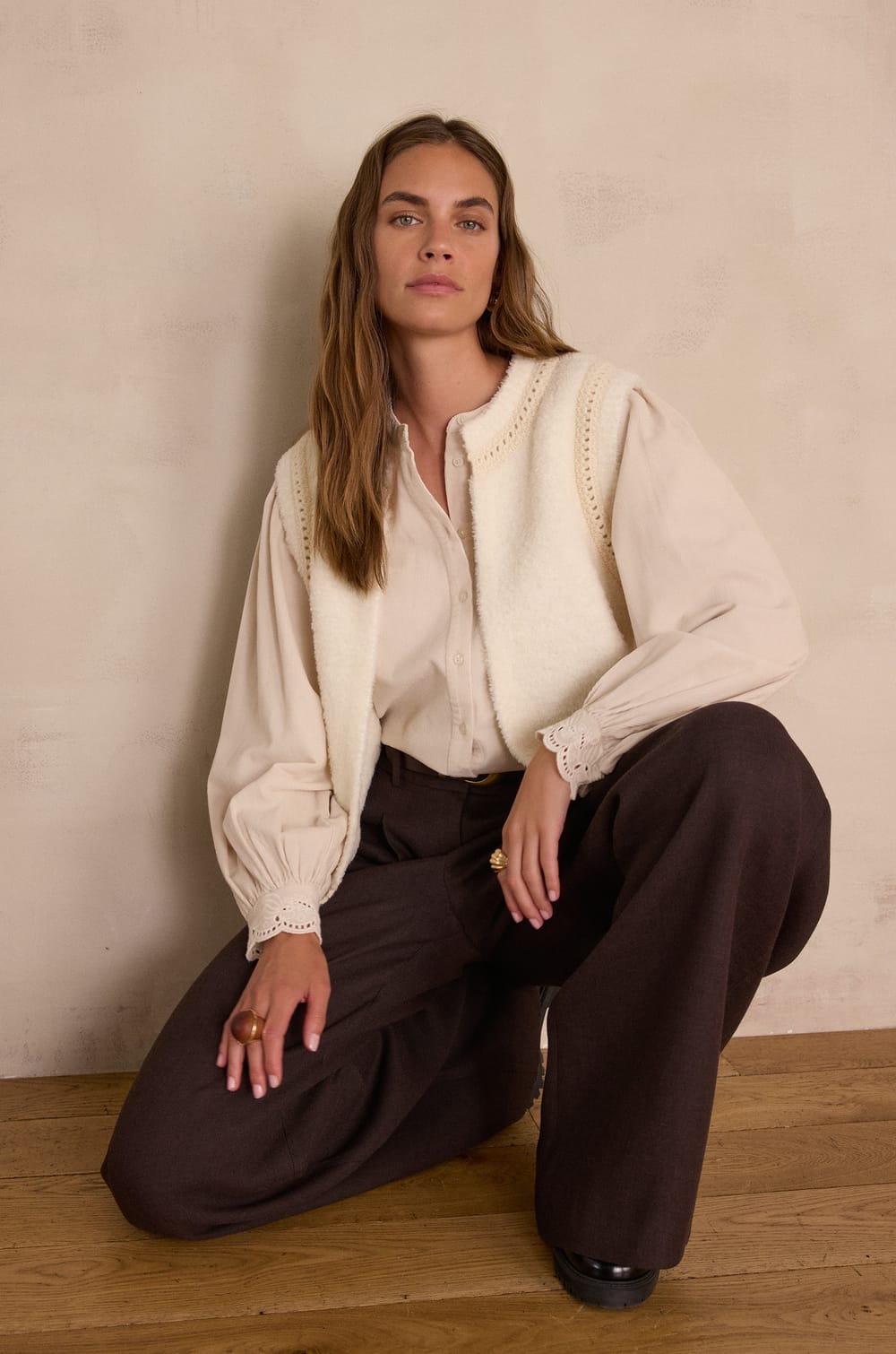 Pull BAYANE en laine sans manches;${refinementColor}