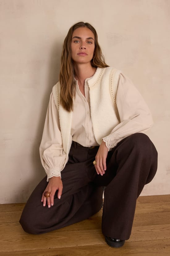 BAYANE sleeveless wool jumper;${refinementColor}