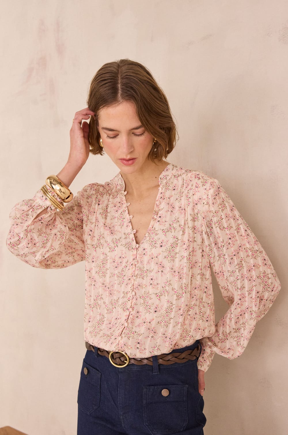 Floral print blouse DAIANA;${refinementColor}