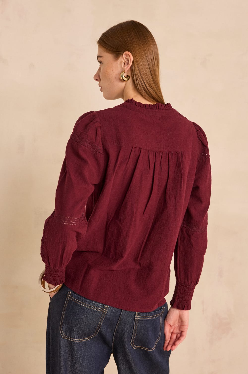Embroidered cotton blouse MAGNOLIA;${refinementColor}