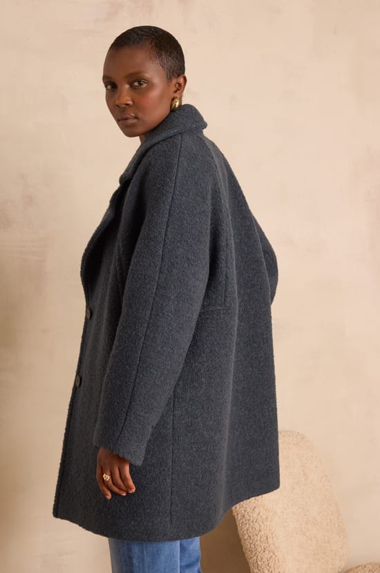 Manteau ASSIA en laine effet bouclette;${refinementColor}