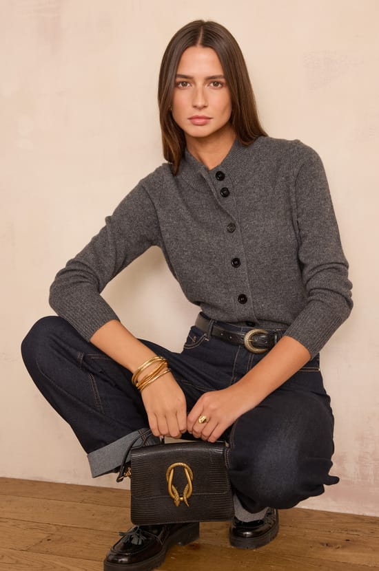 CHRIS cardigan in wool and yak;${refinementColor}