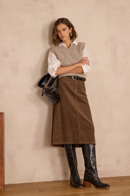 KAYNE corduroy skirt;${refinementColor}