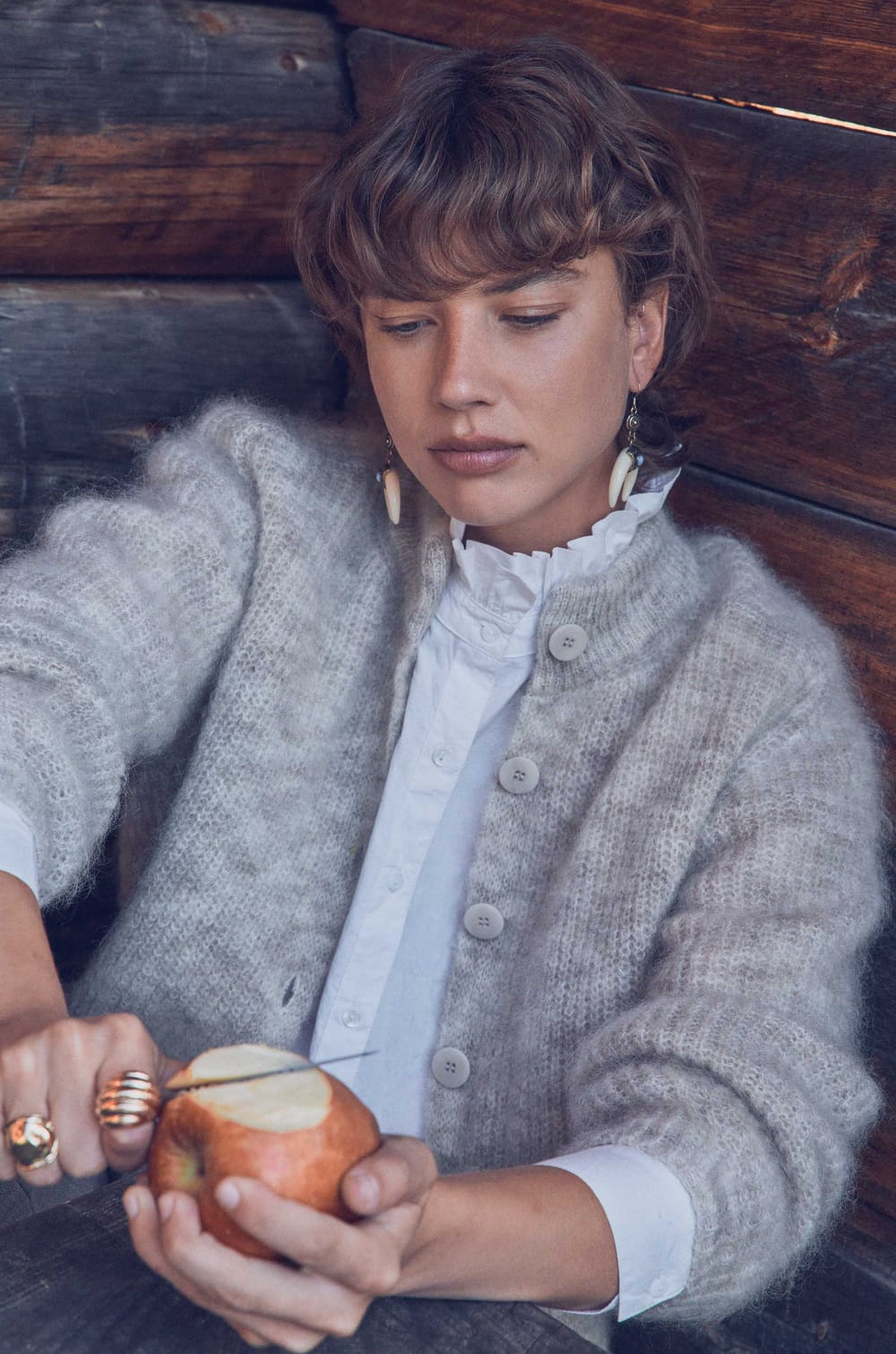 BECKY mohair and wool cardigan;${refinementColor}