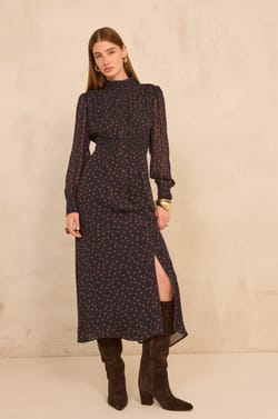 Flowy polka dot dress PRISCA;${refinementColor}