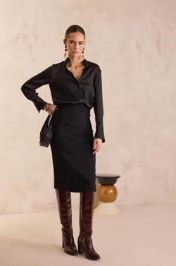 OSAKA mid-length pencil skirt;${refinementColor}