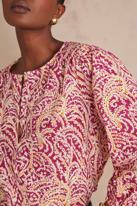 Blouse SARAH en coton;${refinementColor}