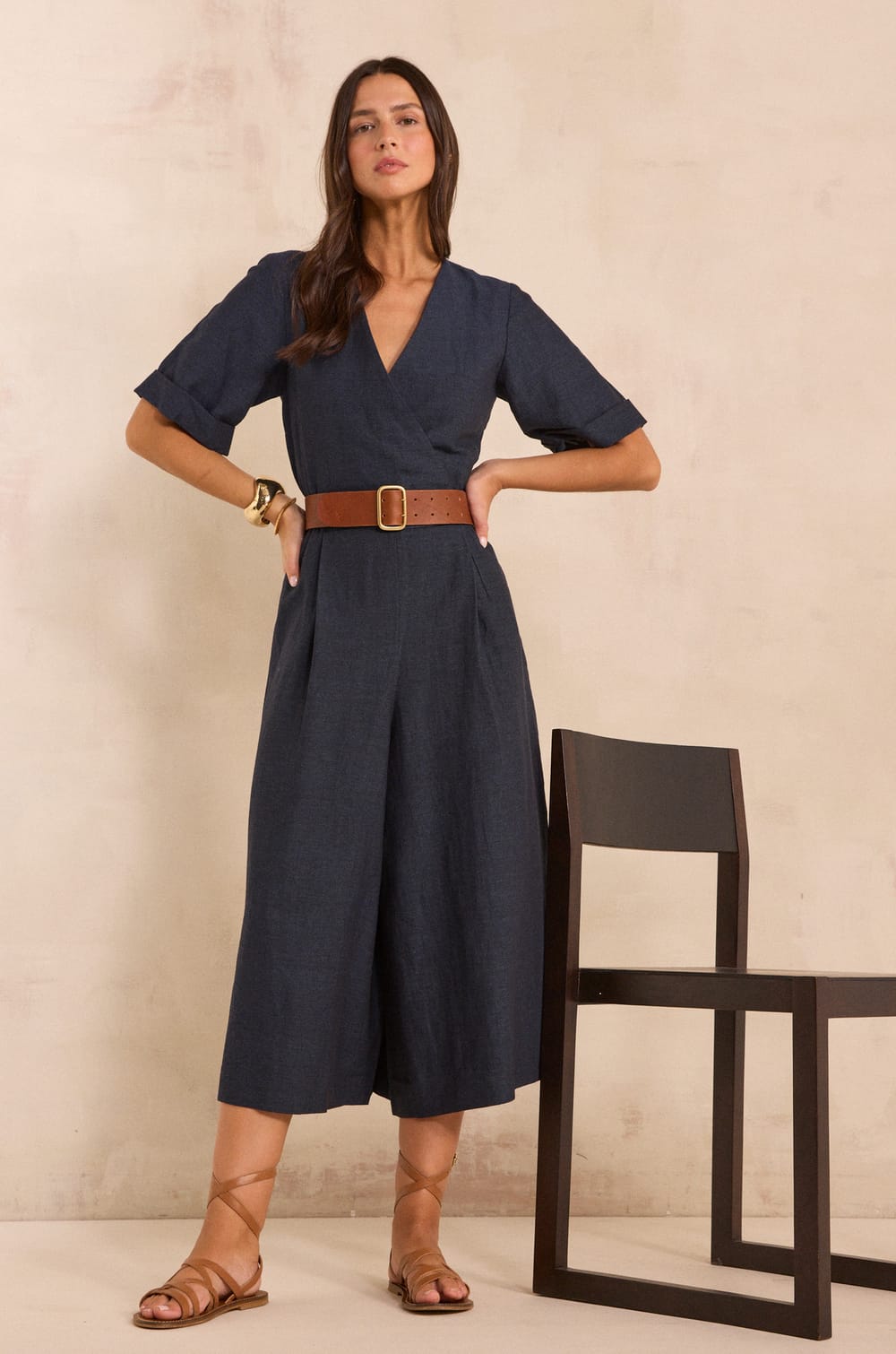 3/4 sleeve cotton blend combination THERESA;${refinementColor}