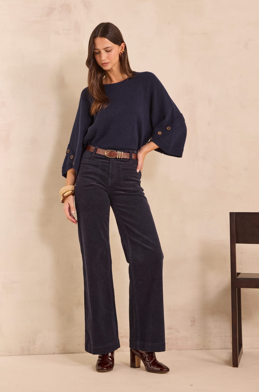 Weite Baumwollmischhose REBECCA;${refinementColor}