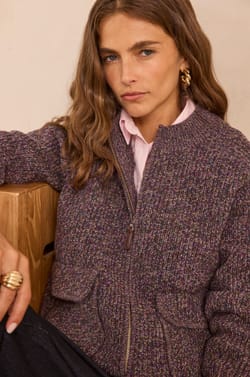 Gilet manches longues maille dense AGATHE;${refinementColor}