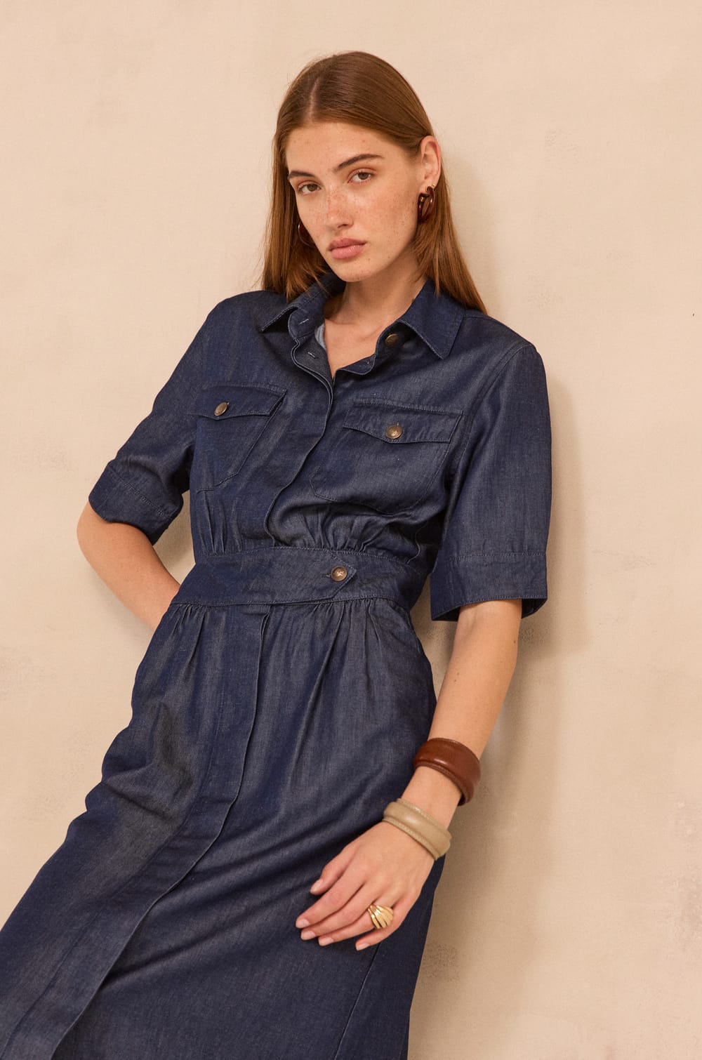 Straight Denim Dress PRALINE;${refinementColor}