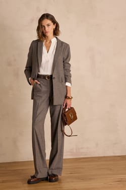 Veste de tailleur à rayures en laine NELIA;${refinementColor}