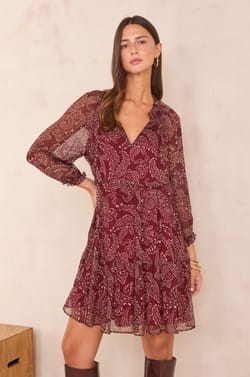 Short dress with arabesque pattern BROOKY;${refinementColor}